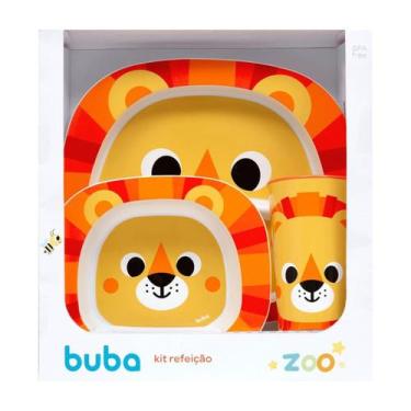 Imagem de Kit Refeição Introdução Alimentar Infantil Buba Zoo Leão