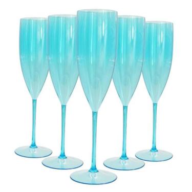 Imagem de 8 Taças De Champanhe Acrílico Cristal Colorido 160 Ml - M&Ca. Plástico