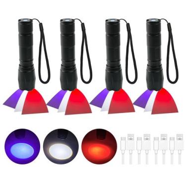 Imagem de Lanterna Hilngav LED recarregável vermelha com função de memória