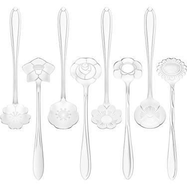 Imagem de Conjunto 4 Colheres de Chá de Aço Inox Flores Prata Wolff