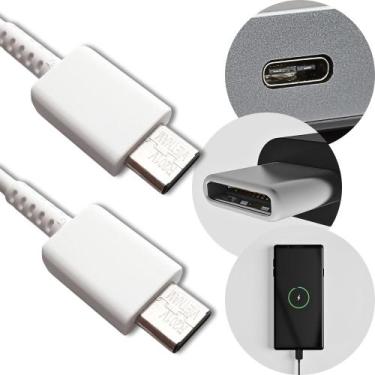 Imagem de Cabo USB Tipo C Duplo Original Samsung S21 S22 S23 Branco GH39-02143B 
