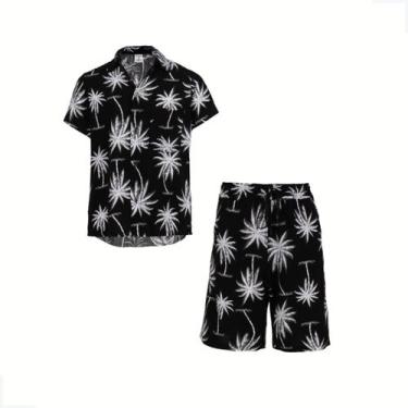 Imagem de Conjunto Infantil Havaiana Viscose Tropical - Conforto, Preto, 04