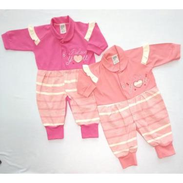 Imagem de Macacão Longo em Malha com Bordado I Love You - Nethuno Baby, Rosa chi