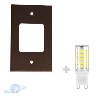 Imagem de Kit Luminária Balizador Marrom de Embutir 4x2 C/ Lâmpada G9 5w BF - Un
