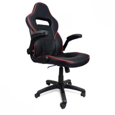 Imagem de Cadeira gamer preto e vermelho com rodinhas - 1012 - INDEFINIDA