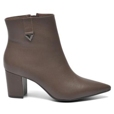 Imagem de Bota Via Marte Feminina Couro Salto Bloco 236-009-01, 37, Cinnamon