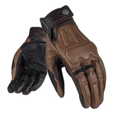 Imagem de Luva LS2 Rust Preto Marrom Clássica Couro Ventilada, Marrom, 3G (2XL)