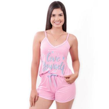 Imagem de 7017- Babydoll com Friso na Blusa e Short. - Emmily Pijamas, Rosa pant