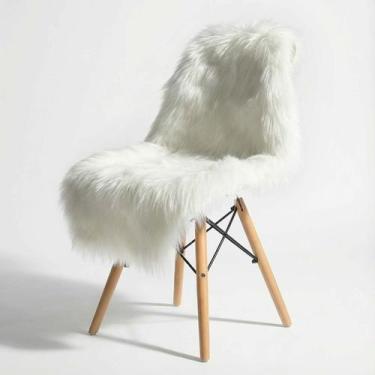 Imagem de Manta Xale de Pelúcia Pelo Alto Branco Para Sofá/Cadeira Decoração You