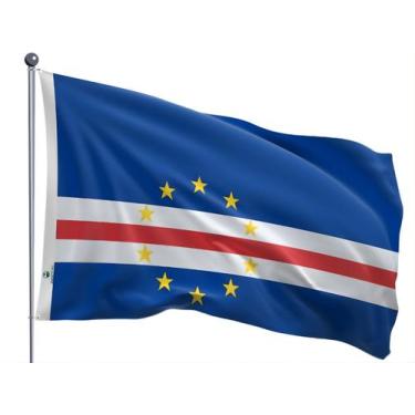 Imagem de Bandeira de Cabo Verde Uma Face Estampada Tamanho 70x100cm - Ptria Bor