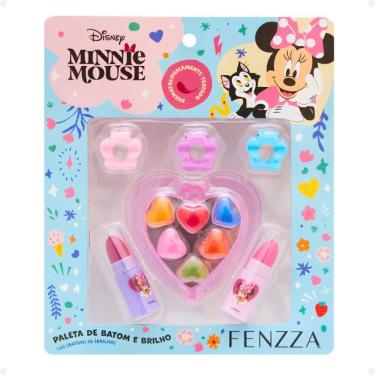 Imagem de Kit De Maquiagem Infantil Fenzza Disney Minnie Mouse: Paleta de Brilho, Batom e Presilhas Dis044