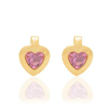 Imagem de Brinco folheado a ouro com cristais ROSA 524296 Rommanel, Rosa