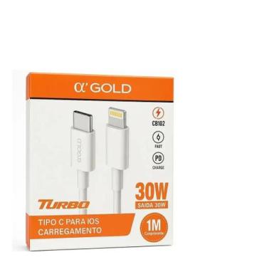 Imagem de Cabo USB-C para Lightning A'Gold CB102 30W Turbo Rápido - A Gold