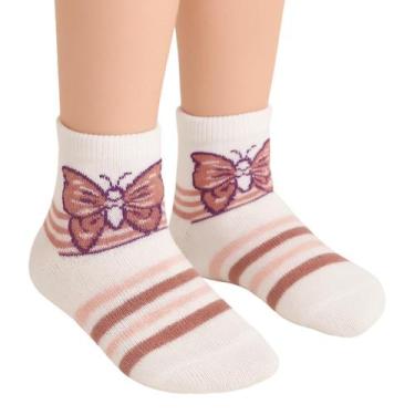 Imagem de Meia Infantil Estampada Menina Apollo, 27 a 30, Branco