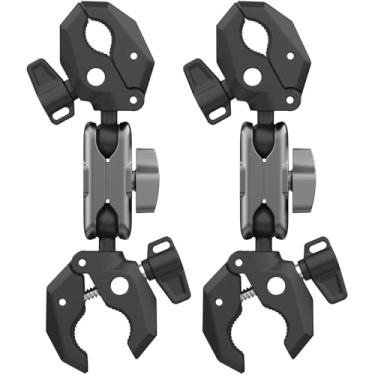 Imagem de Kit de suporte de motocicleta para Insta360 X5 X4, suporte de bastão de selfie com grampo de bola dupla para GoPro Insta 360 DJI Action 5 Pro Osmo Pocket 3 extensão de bicicleta/guidão/trilho de