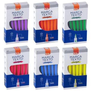 Imagem de Kit Marca Texto Dashlight - com 12 unidades - BRW -, Duas cor de cada