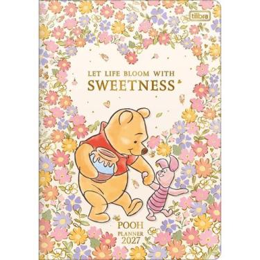 Imagem de Agenda Planner Mensal 2027 Grampeado Ursinho Pooh - Tilibra -, Flores 