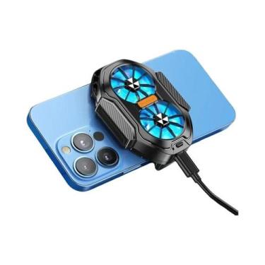 Imagem de Cooler De Telefone Sem Fio Recarregável Com Duplo Ventilador 600mAh 20