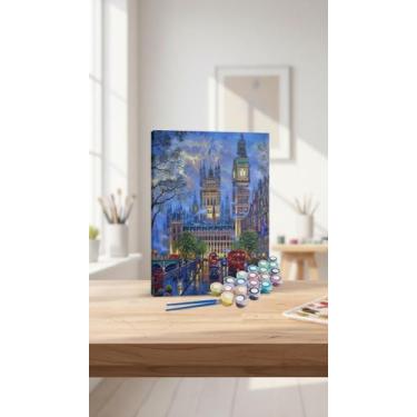 Imagem de Kit Pintura Numerada Terapêutica 40x50cm Paisagem - Congratulations St