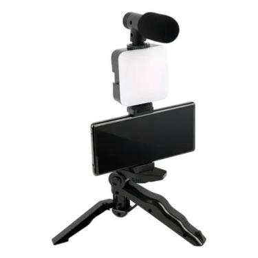 Imagem de Kit Gravação com Controle Remoto e Suporte Celular 4 em 1 Led e Microf