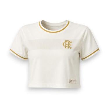 Imagem de Cropped Flamengo Jacquard Feminino Off White Oficial - - Coimbra, Bege