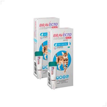 Imagem de Kit 2 Bravecto Plus Transdermal Gatos 2,8 a 6,25kg 250mg Medida:250mg