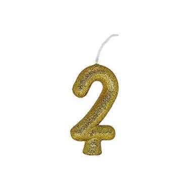 Imagem de Vela Aniversario N2 Cintilante Dourada - Pacote Com 01 Un Regina Ouro