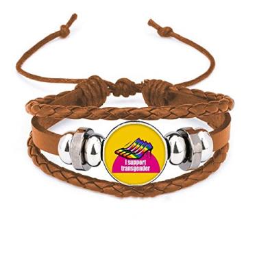 Imagem de un brand I Support Bissexuals LGBT Pulseira de couro ornamento de joias