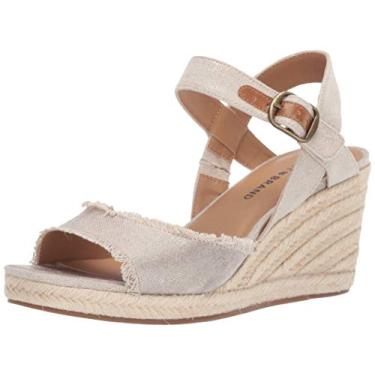 Imagem de Lucky Brand Sandália feminina Mindra Espadrille Wedge, Natural/Plat, 41