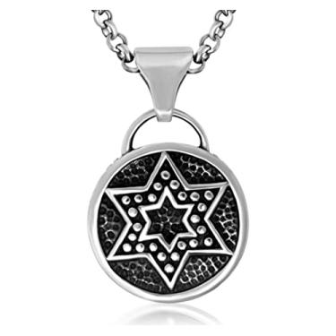 Imagem de Cordão Corrente com Pingente em Aço Inox Estrela Pentagrama Universo