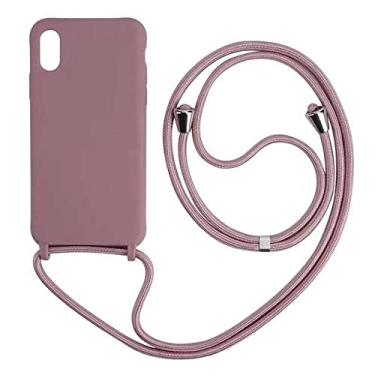 Imagem de Colar de silicone fashion capa de telefone para samsung galaxy s10 plus s20 fe s9 s8 s21 s30 ultra cordão crossbody capa de corda, ouro rosa, para s30ultra