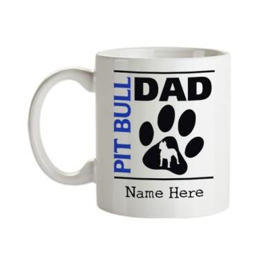 Imagem de Caneca de café personalizada Pit Bull Dad - Caneca Pit Bull Dad - Presentes Pit Bull - Copo Pit bull dad - Caneca de café de 325 ml