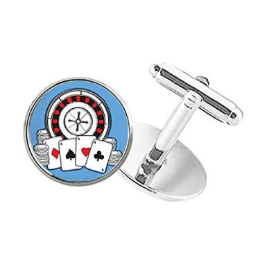 Imagem de DIYthinker Abotoaduras de Poker com Estampa de Toca-Discos e Botões Redondos