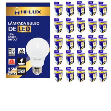 Imagem de Kit 25 Lampadas De Led 15W 6500K E27
