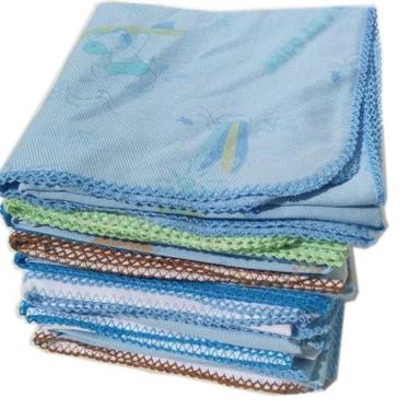 Imagem de Kit 3 Cueiro 15 pano boca 1 toalha capuz travesseiro Menino