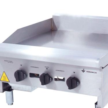 Imagem de Chapa para Lanches à Gás 2 Queimadores 60 cm Modelo Americano Venancio Cg60