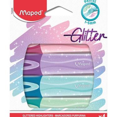 Imagem de Marca Texto Com Glitter Maped Pastel Com 4 Unidades