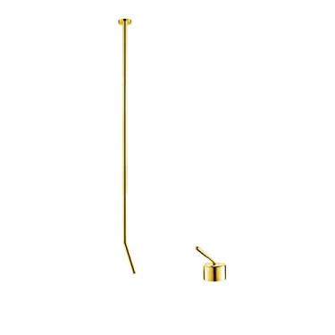 Imagem de Torneira de banheiro de montagem de teto para pia de bacia & Banheira Arte Quente & Misturador de água fria preto cromado, ouro polido A