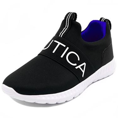 Imagem de Tênis de corrida infantil atlético Nautica infantil - Slip On- |Boy - Girl|Little Kid / Big Kid, Preto, 1 Little Kid
