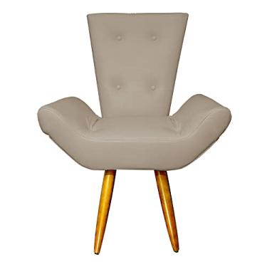 Imagem de Poltrona Decorativa Emília Barca Pés Palito Suede Capuccino - DS Estofados