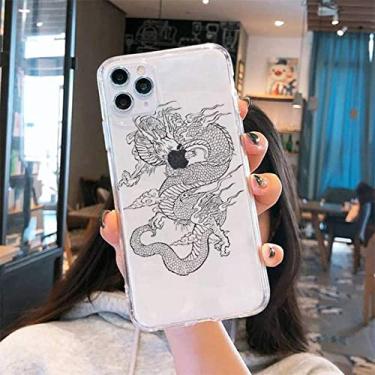 Imagem de Cool Dragon Phone Case Transparente macio para iphone 5 5s 5c se 6 6s 7 8 11 12 plus mini x xs xr pro max, A9, para iphone 7 plus ou 8 plus