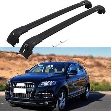 Imagem de UDP 2 peças barras transversais ajustáveis barras transversais bloqueáveis no teto rack de bagagem, kit de suporte de bagagem, adequado para Audi Q7 2006-2015 - preto