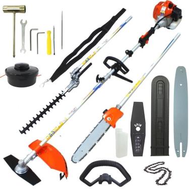 Imagem de Roçadeira Lateral Multifuncional Vulcan VRM330 À Gasolina 2T 32,6cc 1,3HP Com Podador de Cerca Viva Com 2,30 Metros, Faca 2 Pontas e Carretel de Nylon