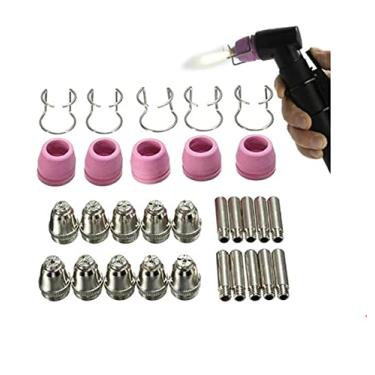 Imagem de Qiang Han SG55 AG60 WSD60 Kit de consumíveis Eletrodos Sheild Cups Dicas Guia Espaçador Cortador de Plasma Tocha Soldadora 40PK Combinação Múltipla