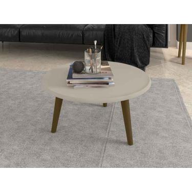 Imagem de Mesa de Centro Brilhante em Madeira Branco Off-White Móveis Bechara