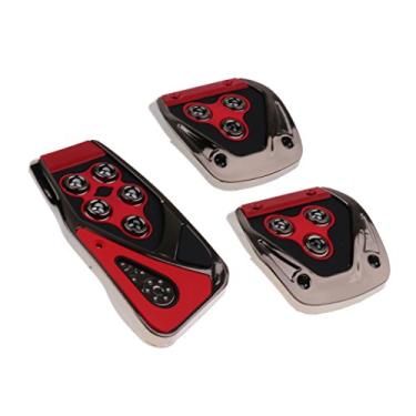 Imagem de Gazechimp 3 peças/conjunto de pedais de embreagem de freio a gás antiderrapantes, capas de pedais de freio acelerador de aço inoxidável para transmissão manual do carro - Universal