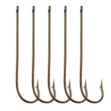 Imagem de Anzóis de pesca 10 PCs Gancho de pesca de aço carbono gancho farpado de ouro para ganchos de pesca de farpado macio Circular isca de alto carbono em aço carbono Acessórios de pesca (Color : 4/0#)