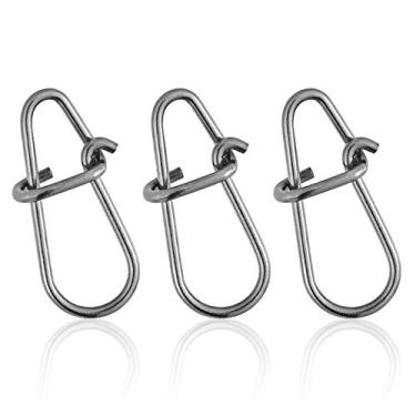 Imagem de Dr.Fish 50 peças de isca de pesca de aço inoxidável, encaixe, encaixe rápido, conector de gancho de encaixe duplo, trava giratória de encaixe, encaixes e clipes para Bass Pike