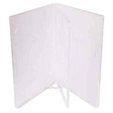 Imagem de AcePlus Pacote com 10 capas de DVD transparentes para vários 6 - espessura padrão de 14 mm, comporta até 6 discos com capa transparente para forro gráfico; 10 peças