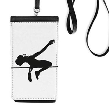 Imagem de Bolsa carteira para celular de salto alto para educação física bolsa para celular com bolso preto